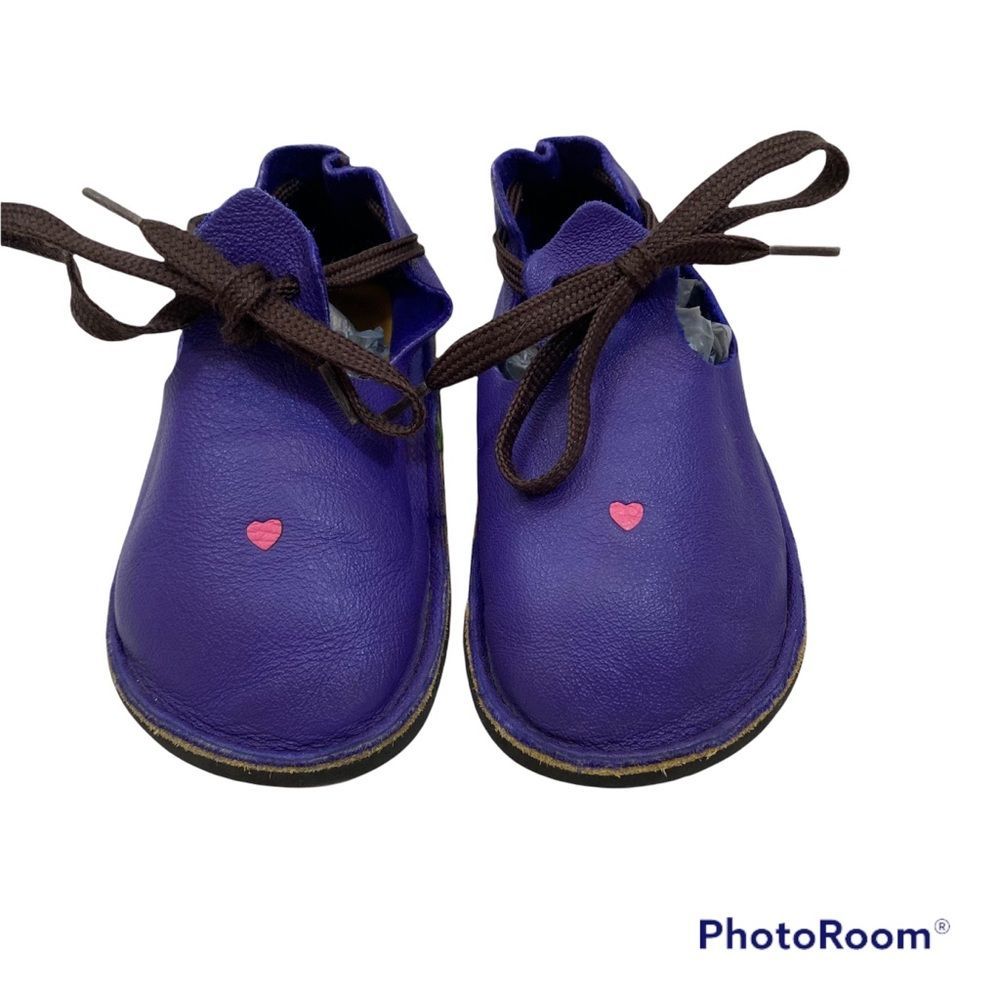 Softstar Girls Purple Leather Moccasin Type Tie Closure Shoes Size 8